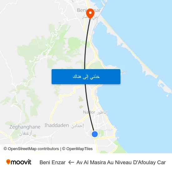Av Al Masira Au Niveau D'Afoulay Car to Beni Enzar map