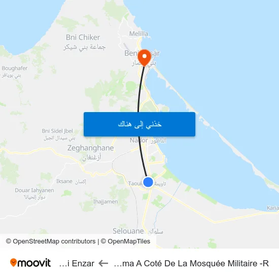 Taouima A Coté De La Mosquée Militaire -R to Beni Enzar map