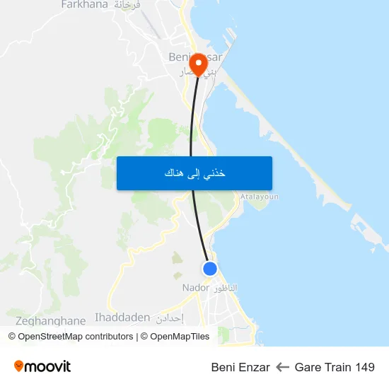 149  Gare Train to Beni Enzar map