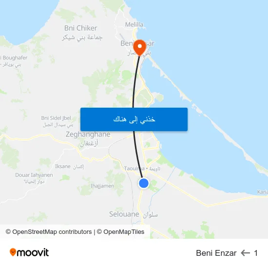 1 to Beni Enzar map