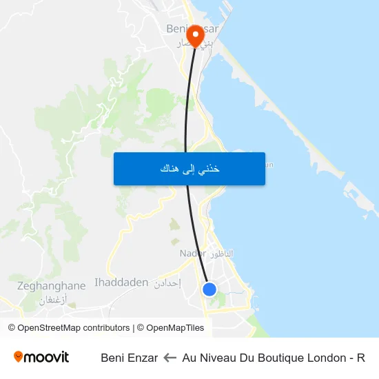 Au Niveau Du Boutique London - R to Beni Enzar map