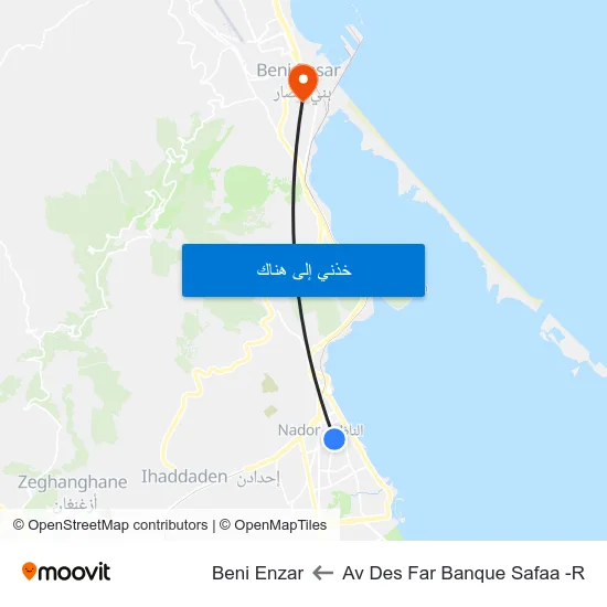 Av Des Far Banque Safaa -R to Beni Enzar map