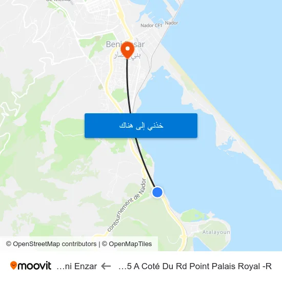 Rn15 A Coté Du Rd Point Palais Royal -R to Beni Enzar map