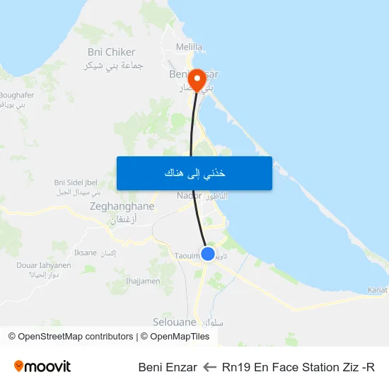 Rn19 En Face Station  Ziz -R to Beni Enzar map