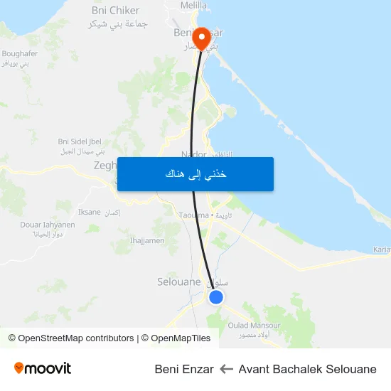 Avant Bachalek Selouane to Beni Enzar map