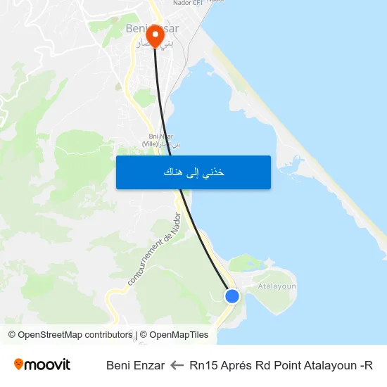 Rn15 Aprés Rd Point Atalayoun -R to Beni Enzar map