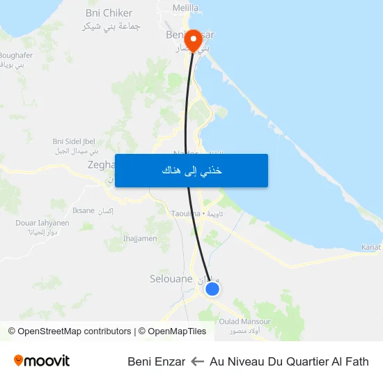 Au Niveau Du Quartier Al Fath to Beni Enzar map