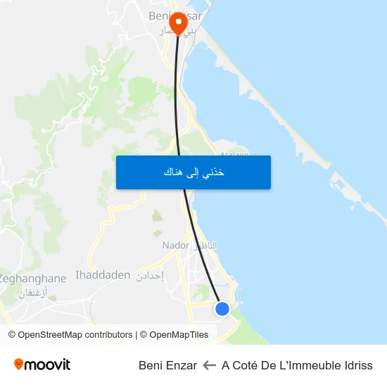 A Coté De L'Immeuble Idriss to Beni Enzar map