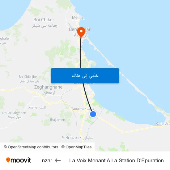 Rn16 En Face De La Voix Menant A La Station D'Épuration to Beni Enzar map