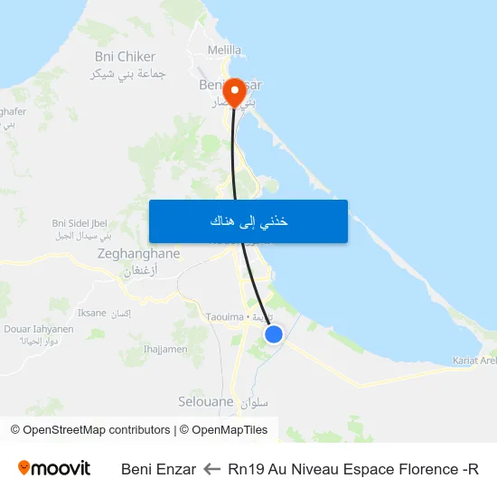 Rn19 Au Niveau Espace Florence -R to Beni Enzar map