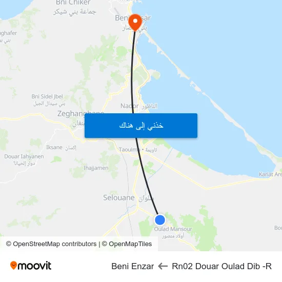 Rn02 Douar Oulad Dib -R to Beni Enzar map