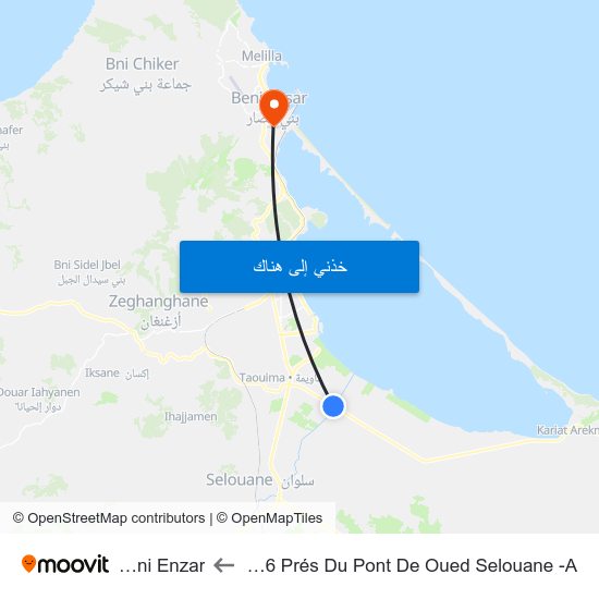 Rn16 Prés Du Pont De Oued Selouane -A to Beni Enzar map