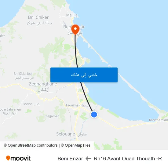 Rn16 Avant Ouad Thouath -R to Beni Enzar map