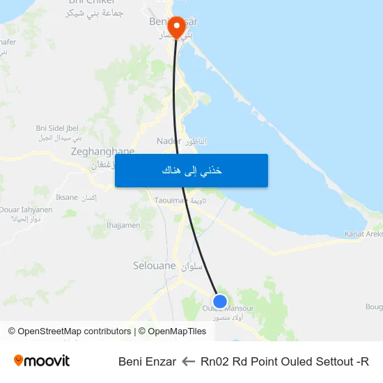 Rn02 Rd Point Ouled Settout -R to Beni Enzar map