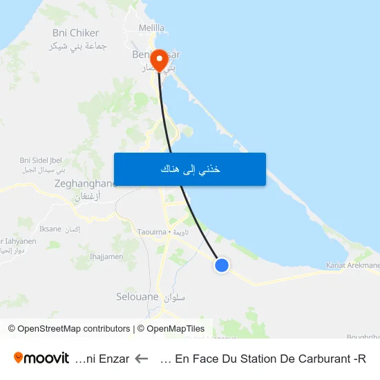 Rn16 En Face Du Station De Carburant -R to Beni Enzar map
