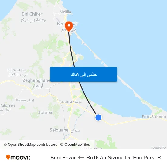 Rn16 Au Niveau Du Fun Park -R to Beni Enzar map