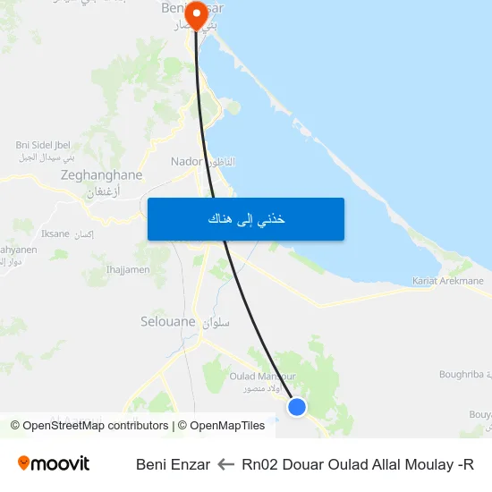 Rn02 Douar Oulad Allal Moulay -R to Beni Enzar map