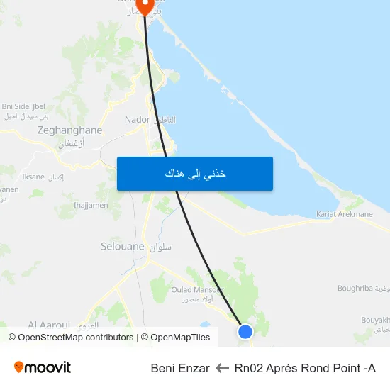 Rn02 Aprés Rond Point -A to Beni Enzar map