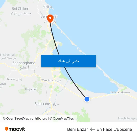 En Face L'Épicerie to Beni Enzar map