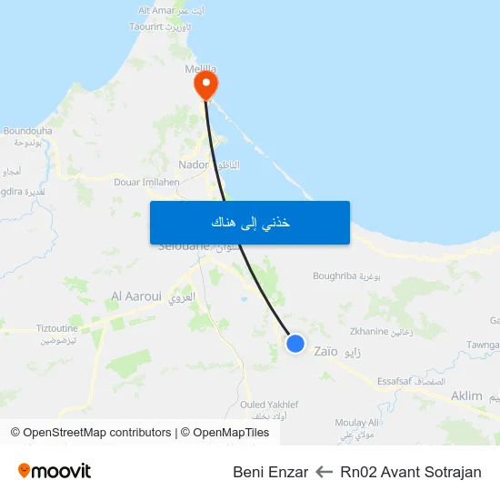 Rn02 Avant Sotrajan to Beni Enzar map