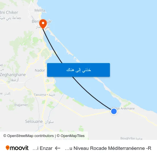 Rn16 Au Niveau Rocade Méditerranéenne -R to Beni Enzar map