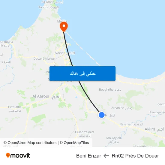 Rn02 Prés De Douar to Beni Enzar map