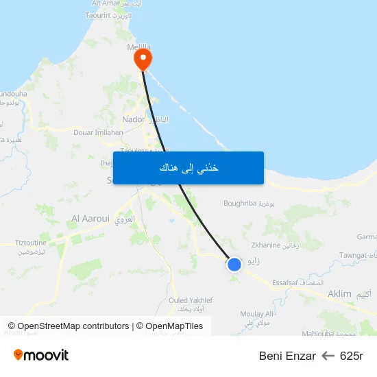 625r to Beni Enzar map