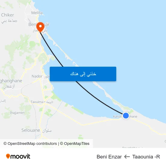 Taaounia -R to Beni Enzar map