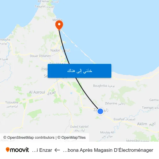 Rue Lichbona Après Magasin D’Électroménager to Beni Enzar map