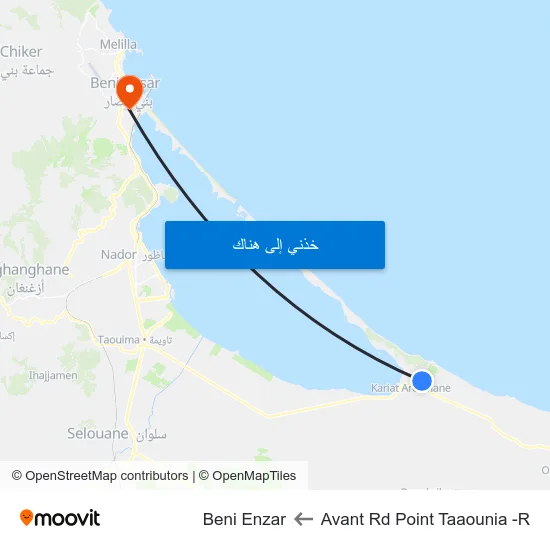 Avant Rd Point Taaounia -R to Beni Enzar map