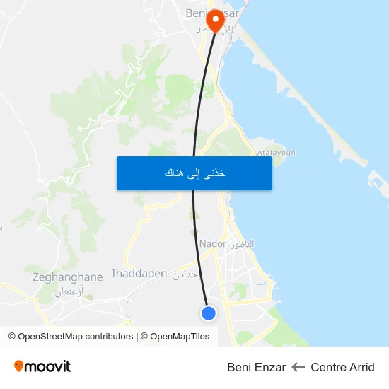 Centre Arrid to Beni Enzar map