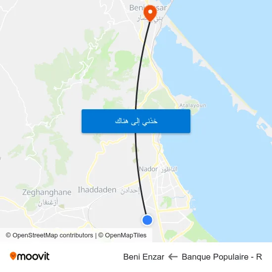 Banque Populaire - R to Beni Enzar map