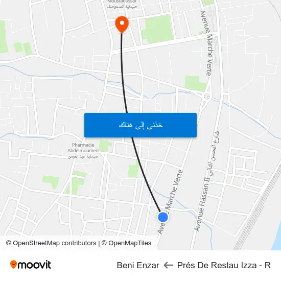 Prés De Restau Izza - R to Beni Enzar map