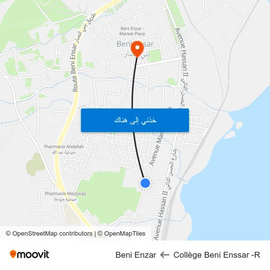 Collège Beni Enssar -R to Beni Enzar map