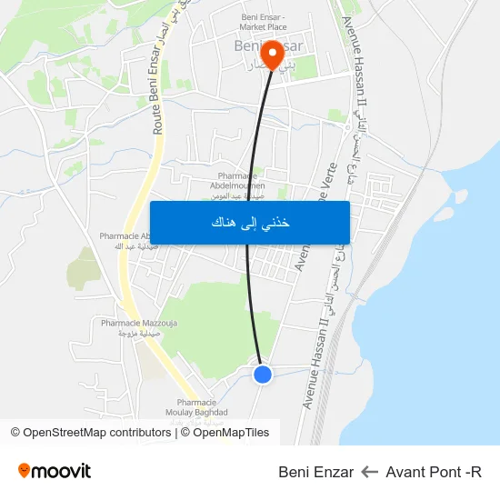 Avant Pont -R to Beni Enzar map