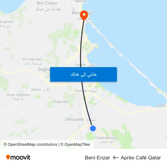 Après Café Qatar to Beni Enzar map