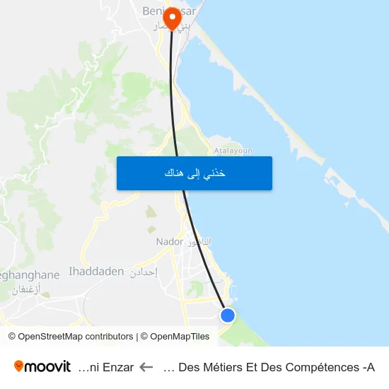 Cité Des Métiers Et Des Compétences -A to Beni Enzar map