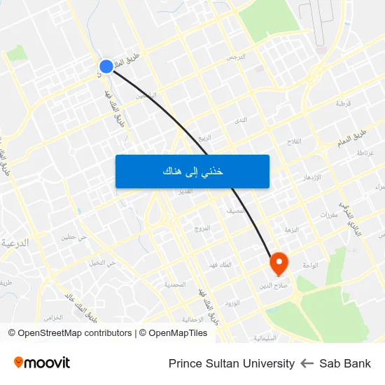 Sab Bank to Prince Sultan University map