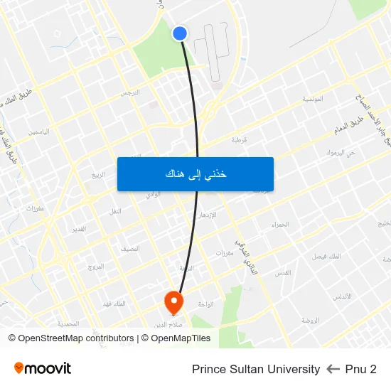 Pnu 2 to Prince Sultan University map