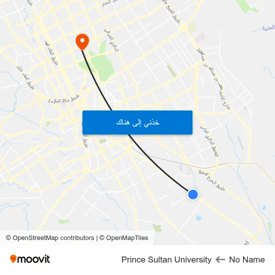 No Name to Prince Sultan University map