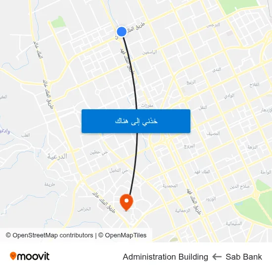 Sab Bank to Administration Building map