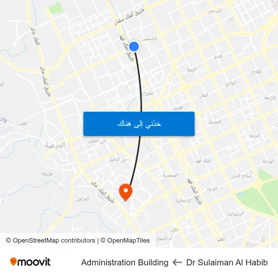 Dr Sulaiman Al Habib to Administration Building map
