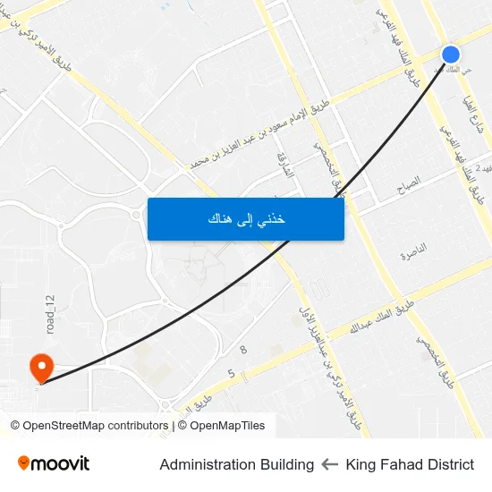 King Fahad District to Administration Building map