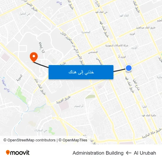 Al Urubah to Administration Building map