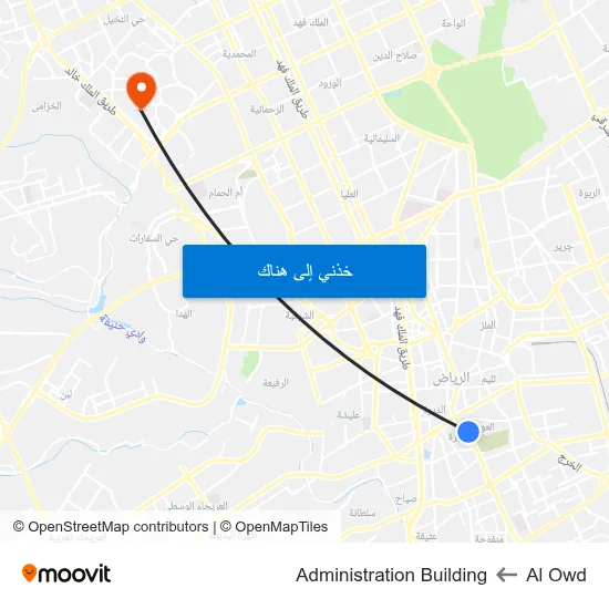 Al Owd to Administration Building map