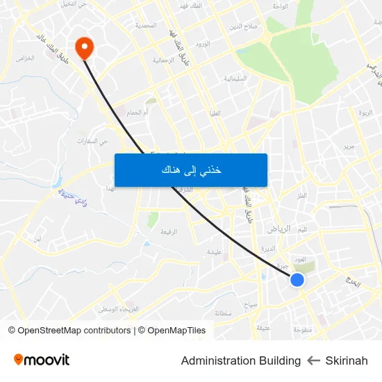 Skirinah to Administration Building map