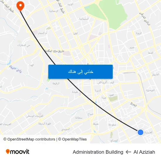 Al Aziziah to Administration Building map