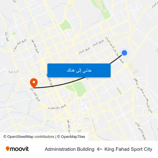 King Fahad Sport City to Administration Building map
