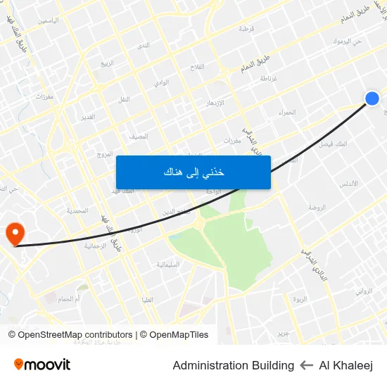 Al Khaleej to Administration Building map