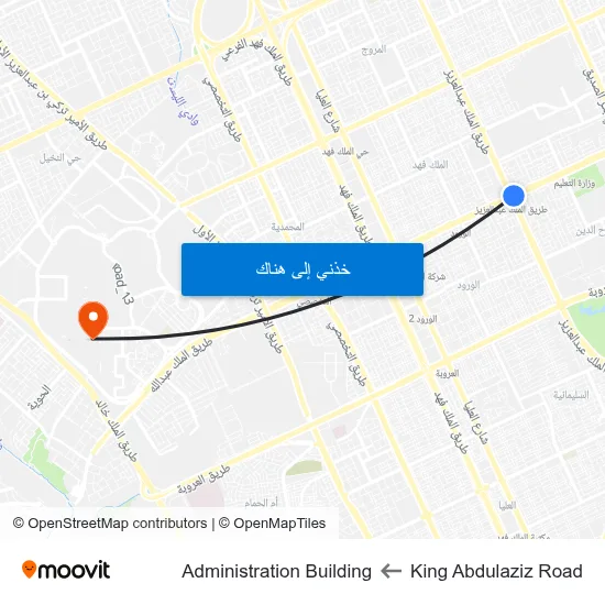 King Abdulaziz Road to Administration Building map